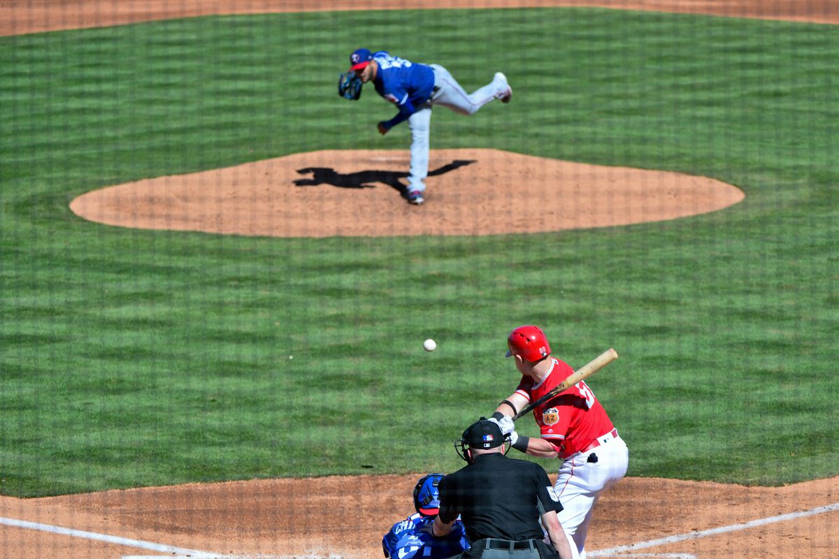 MLB: Spring Training-Texas Rangers at Los Angeles Angels