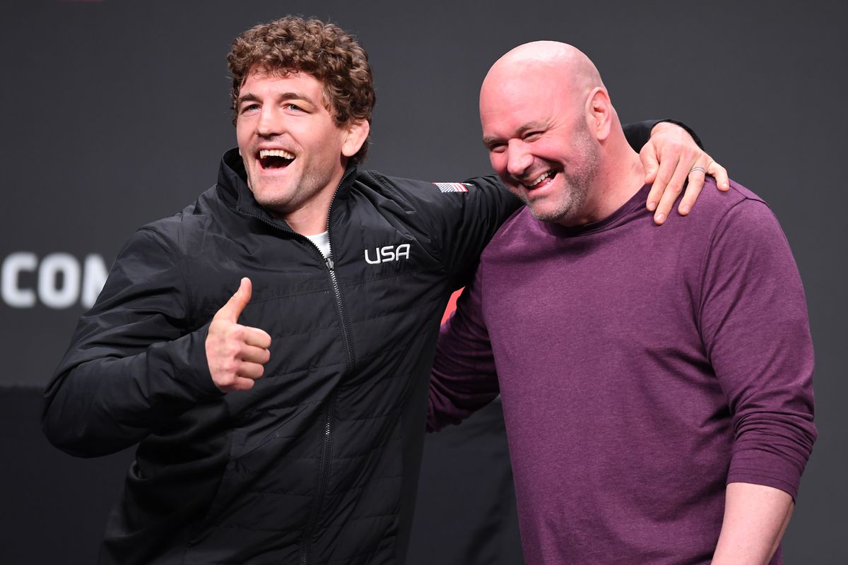 Ben Askren and UFC president Dana White at a press conference in 2019. 