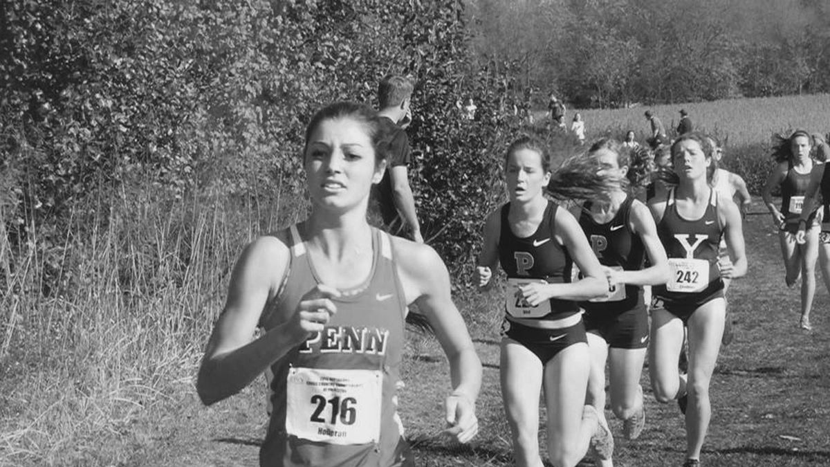 Madison Holleran running a cross country race at Penn
