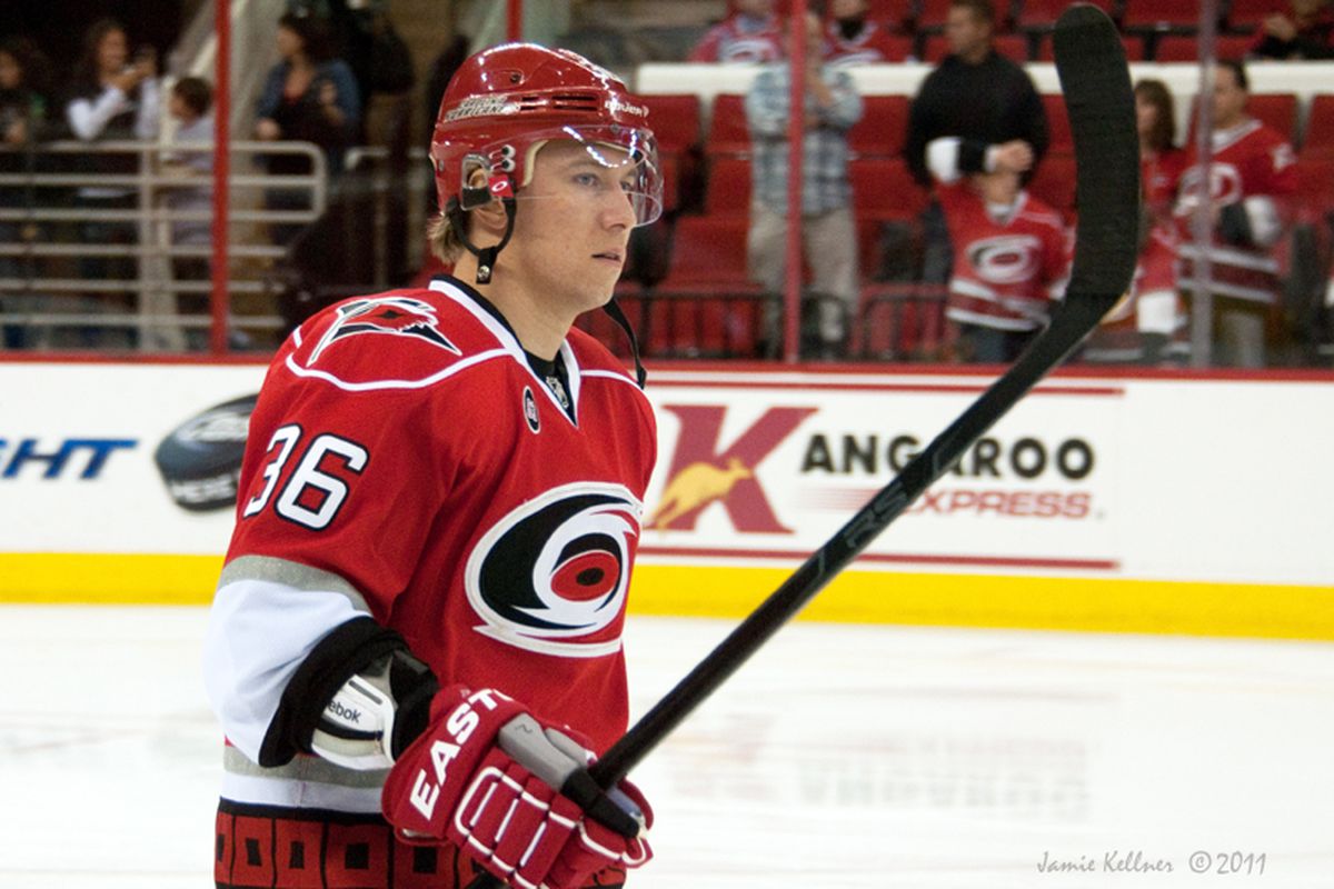 Jussi Jokinen's role going forward will be pivotal in determining the direction of the Carolina Hurricanes. (Photo by <a href="http://www.flickr.com/photos/jbk-ltd/collections/72157619609115405/">Jamie Kellner</a>)