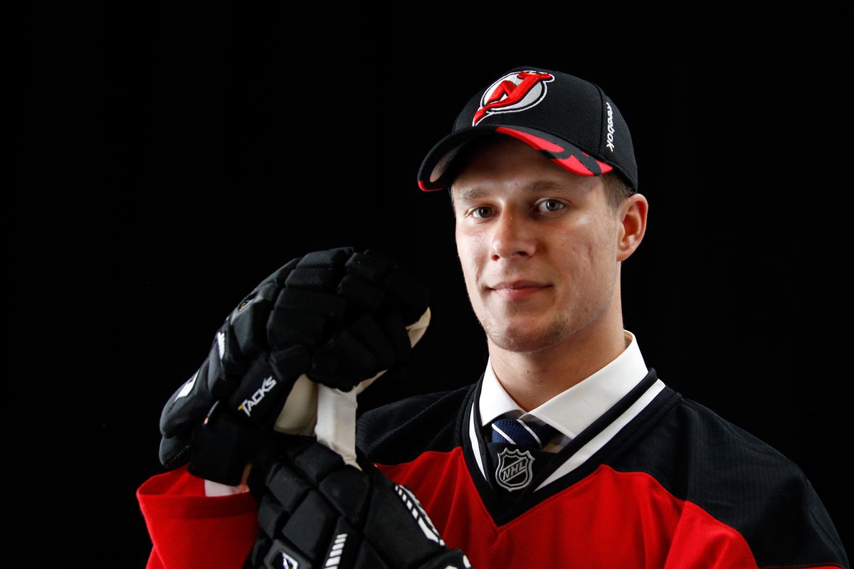 Sixth overall pick Pavel Zacha of the New Jersey Devils poses for a portrait during the 2015 NHL Draft at BB&T Center on June 26, 2015 in Sunrise, Florida.