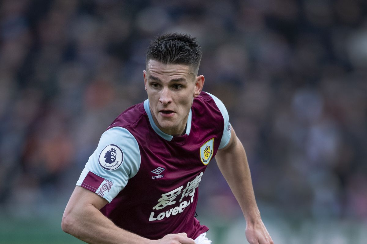 Ashley Westwood of Burnley in action during the Premier League match between Burnley FC and Arsenal FC at Turf Moor on February 2, 2020 in Burnley, United Kingdom.