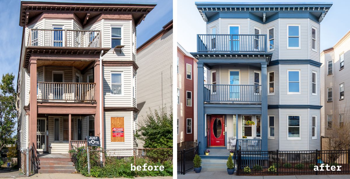 Fall 2021, Dorchester reveal, before and after exterior