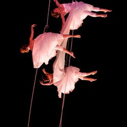 Vertical dance troupe BANDALOOP is performing at the Utah Arts Festival daily, 6 p.m. and 8 p.m., on the glass wall of the library.
