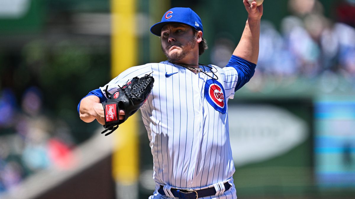 Justin Steele of the Chicago Cubs pitches against the Cincinnati Reds at Wrigley Field on May 26, 2023 in Chicago, Illinois.