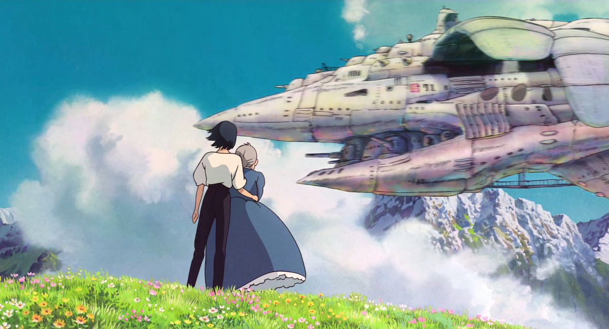 Howl’s Moving Castle: Sophie and Markel see an airship