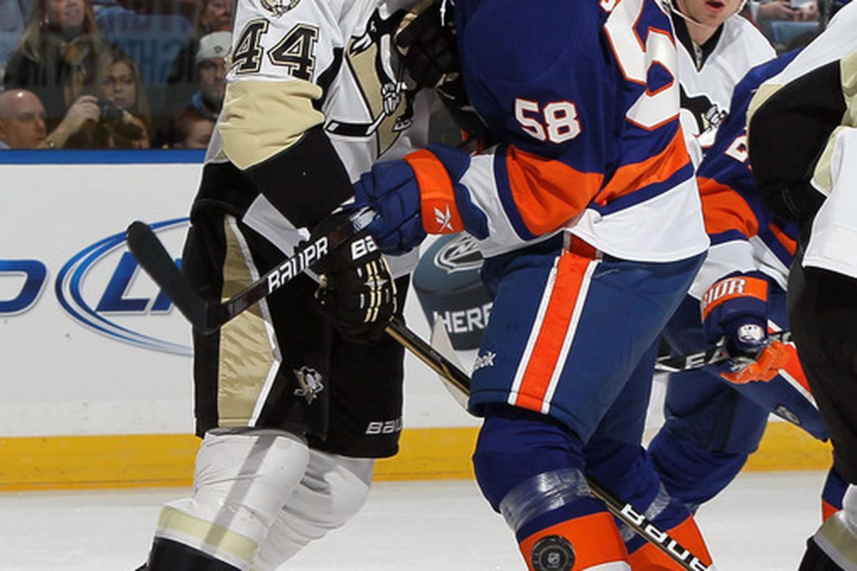 Overcome by the sight of a flåbuse, Brooks Orpik has his Namath-Kolber moment.