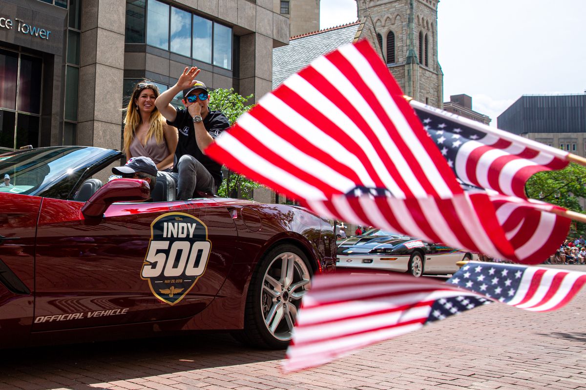 The Indy 500 Parade rolls through downtown Indianapolis May 25, 2019 prior to the 103rd running of the Indianapolis 500 in Indianapolis, Indiana&nbsp;