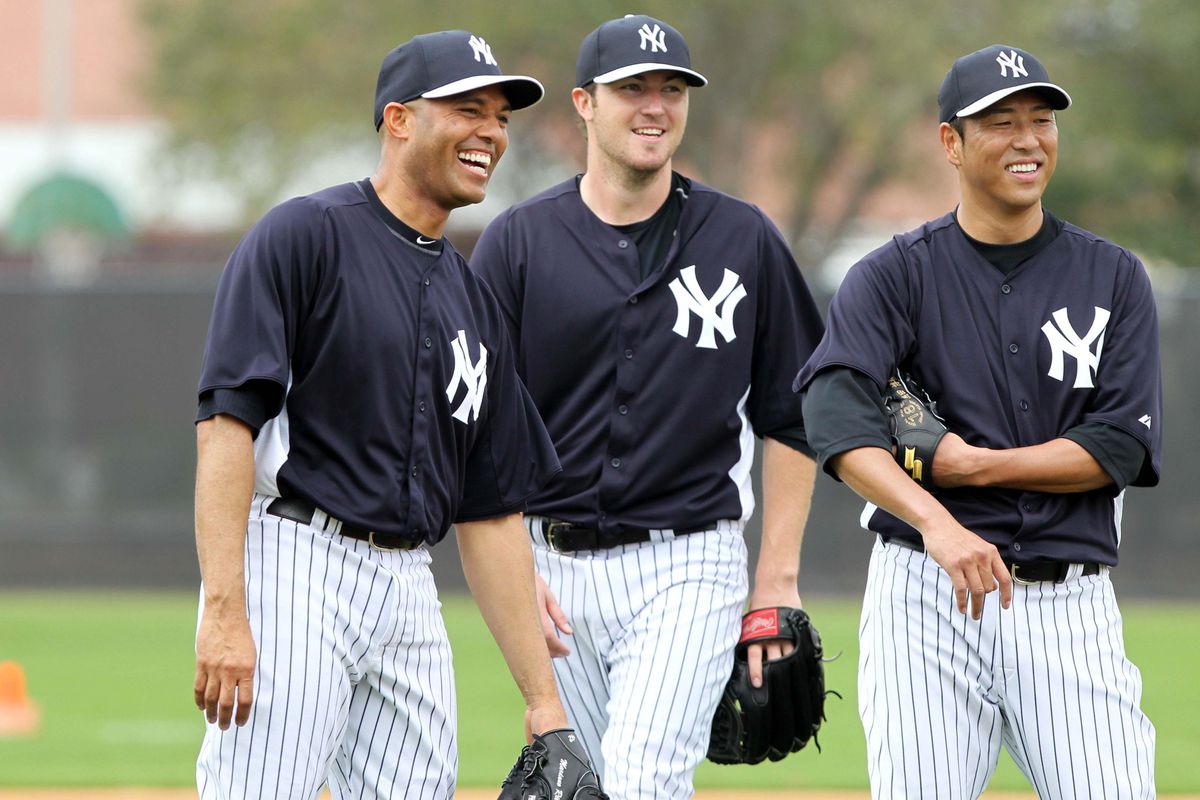 Yankee pitchers fealling happy.