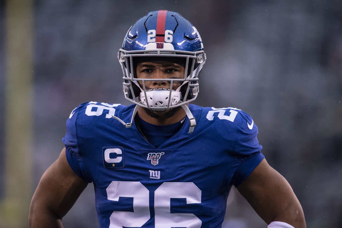 Saquon Barkley of the New York Giants at Metlife Stadium on December 29, 2019 in East Rutherford, New Jersey.