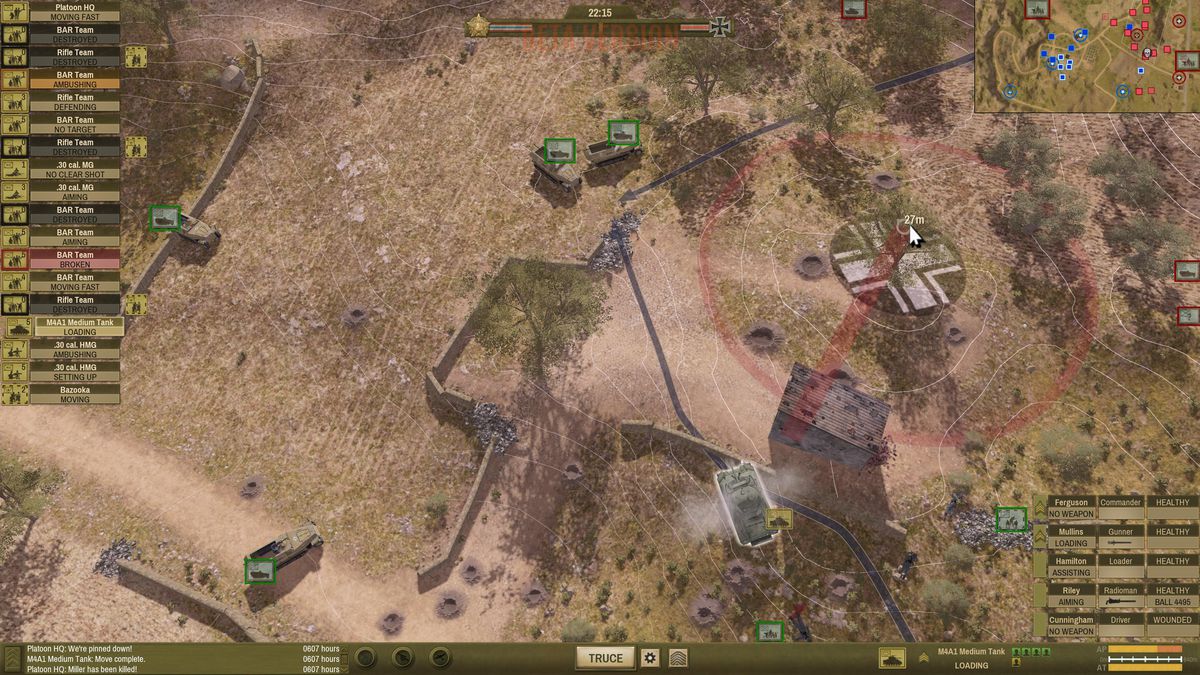 A close up of Close Combat: The Bloody First shows a Sherman charging into battle.