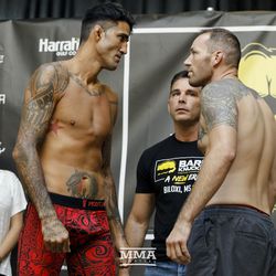 Kendall Grove and Bruce Adamski face off Friday at the Mississippi Coast Coliseum in Biloxi ahead of Bare Knuckle FC 2.