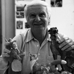 <b> Mel Shaw at work on The Fox and the Hound at The Walt Disney Studios,  c. 1977. </b>