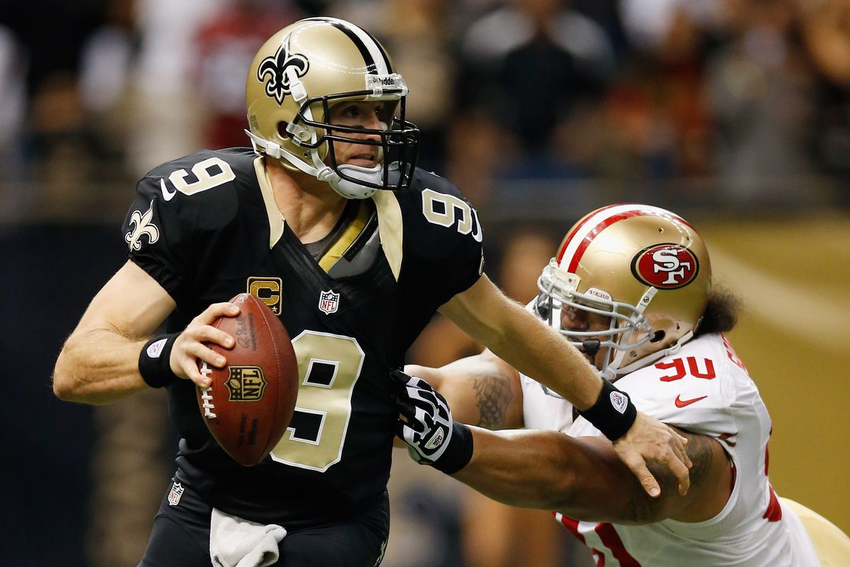 Drew Brees has done ok against the Niners rush.
