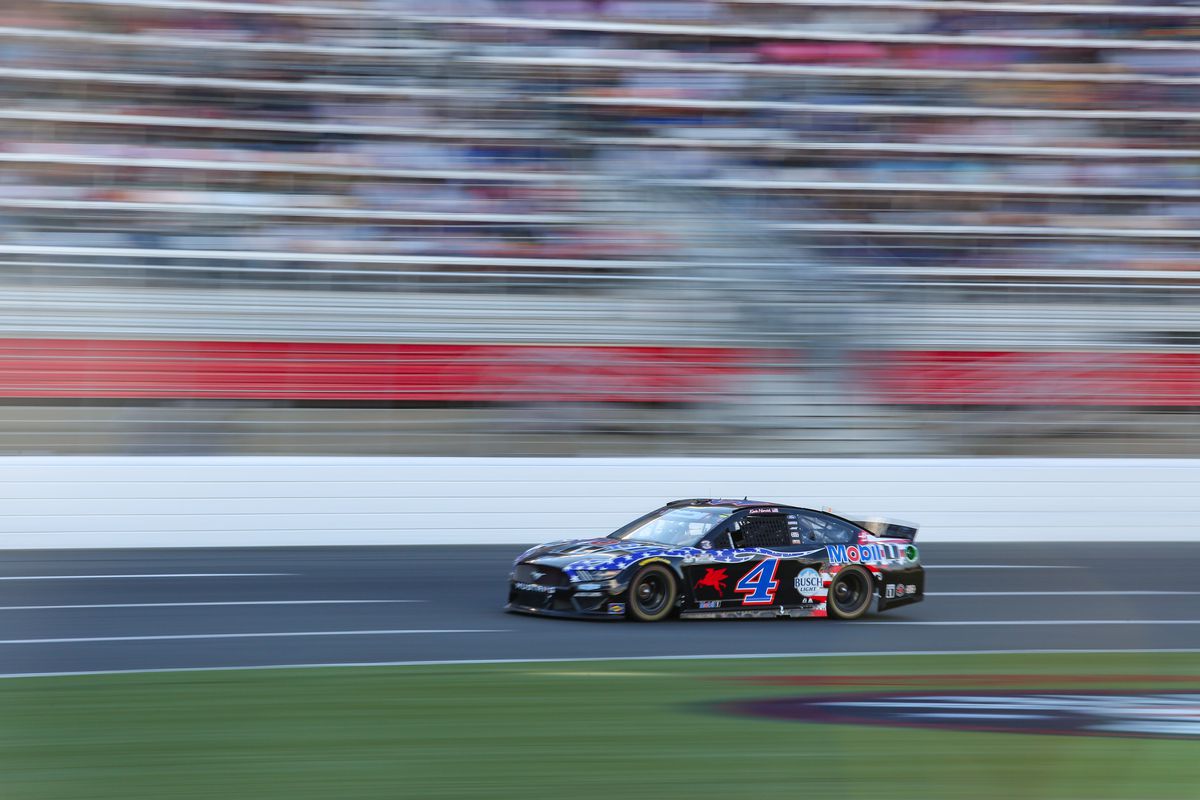 Kevin Harvick, driver of the #4 Mobil 1 Ford, during the Coca-Cola 600 on May 30, 2021 at Charlotte Motor Speedway in Concord, North Carolina.