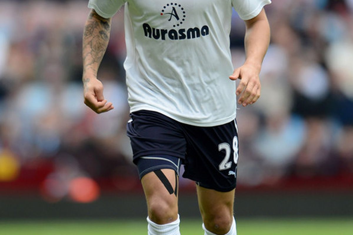 BIRMINGHAM, ENGLAND - MAY 06:  Kyle Walker of Tottenham Hotspur in action during the Barclays Premier League between Aston Villa and Tottenham Hotspur at Villa Park on May 6, 2012 in Birmingham, England.  (Photo by Shaun Botterill/Getty Images)