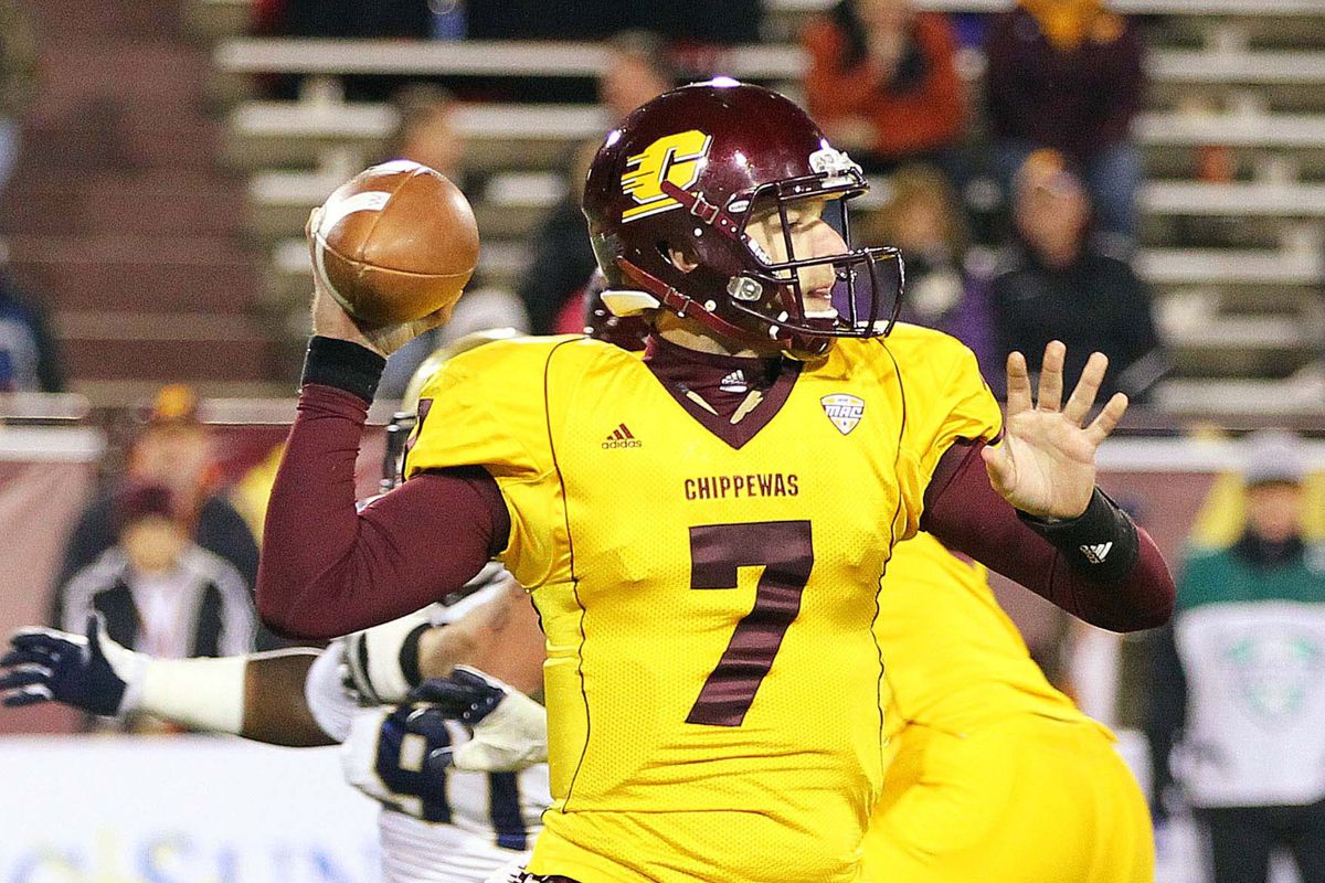 Cody Kater appears to be the front runner in CMU's QB battle, but not by much.