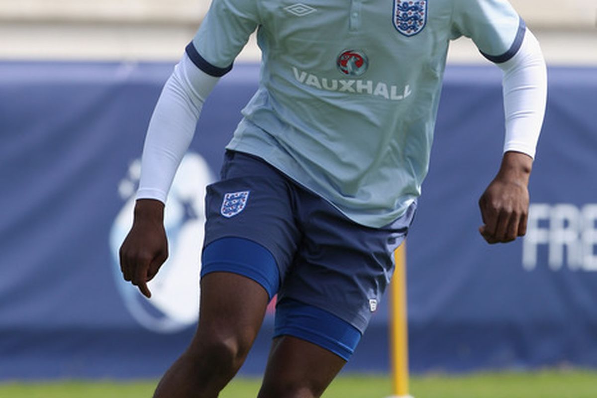 FREDERICIA, DENMARK - JUNE 09:  Daniel Sturridge during the England U21's training session at Montjasa Park Stadium on June 9, 2011 in Fredericia, Denmark.  (Photo by Michael Steele/Getty Images)