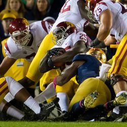 RB Silas Redd falls into the endzone for USC's only touchdown of the game