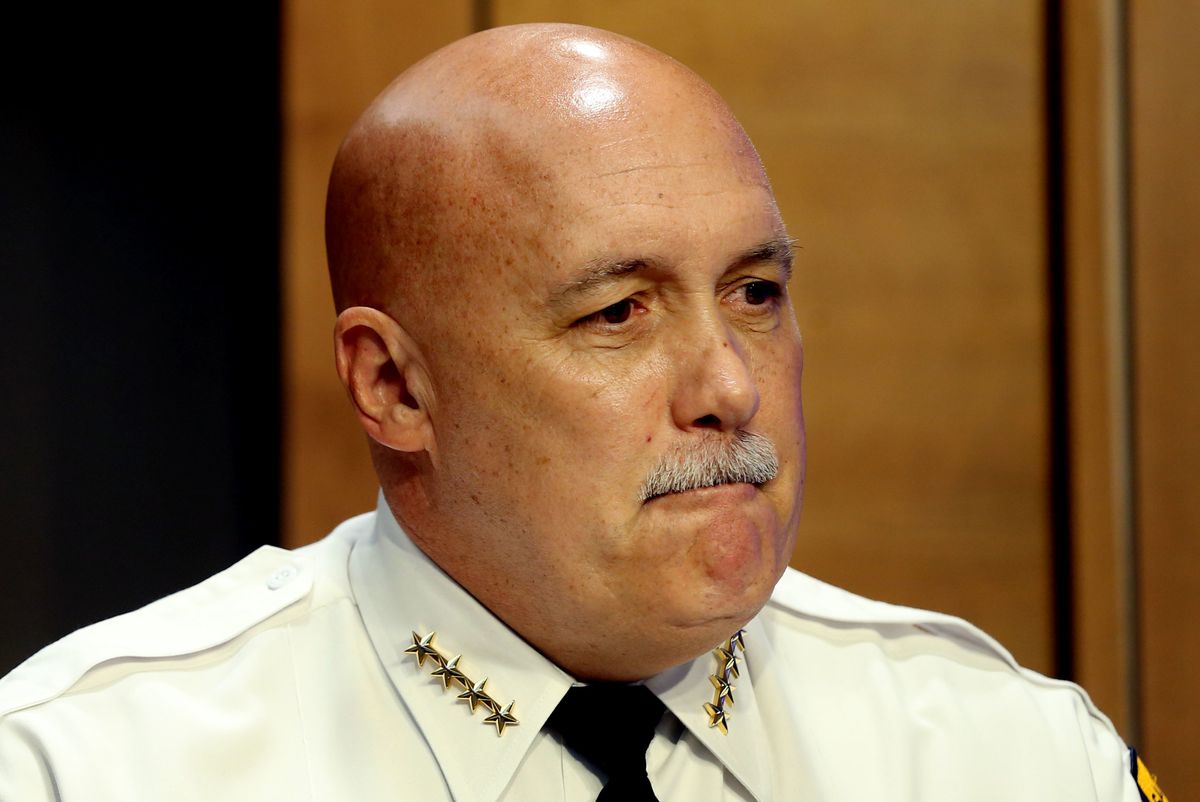 Salt Lake City Police Chief Mike Brown pauses while speaking to reporters about the investigation into missing University of Utah student Mackenzie Lueck at the Salt Lake Public Safety Complex in Salt Lake City on Thursday, June 27, 2019. Brown told Lueck
