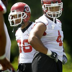 Eddie Wide, left, and Matt Asiata provide a potent one-two punch for the University of Utah football team this fall.