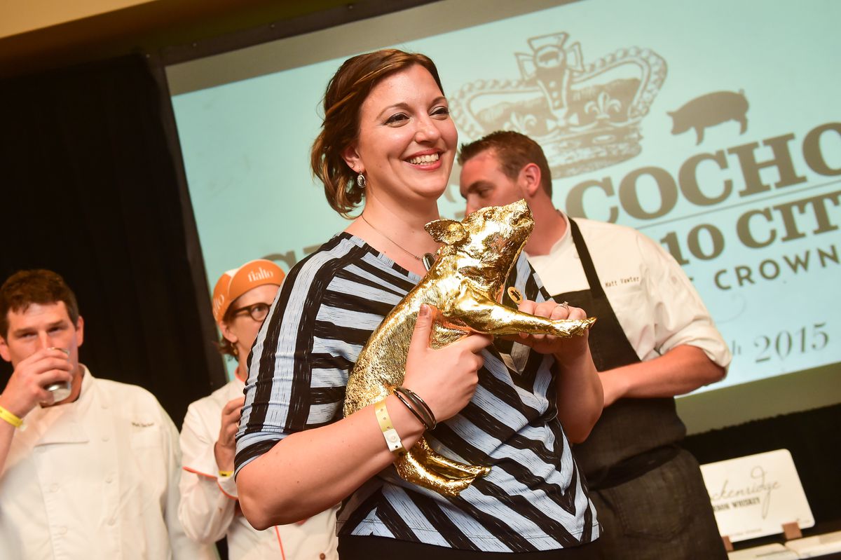 Lori Boemer brings home the bacon for a disco nap. Photo by Flatow Photography/Cochon 555