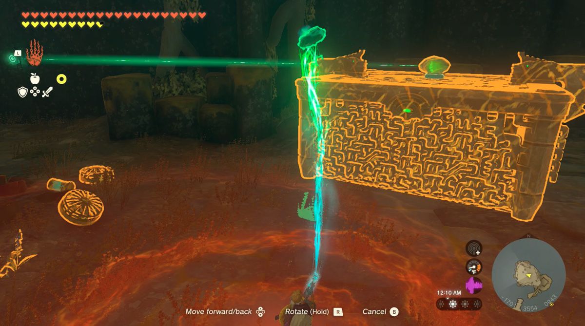 Link finds the Taninoud Shrine crystal at the East Hebra Sky Archipelago in Zelda: Tears of the Kingdom