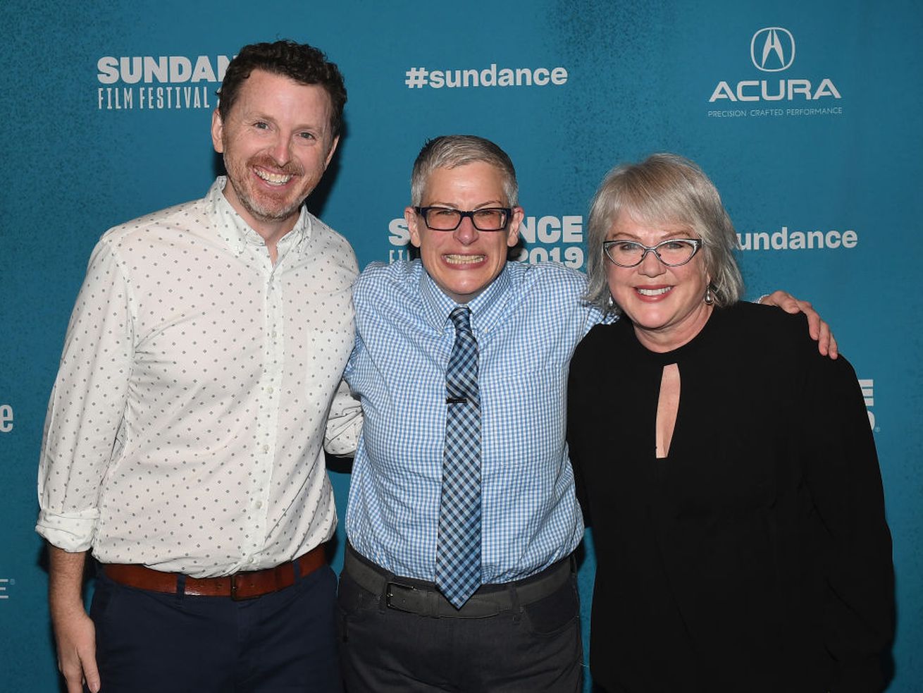 Tim Mason, Abby McEnany and Julia Sweeney of “Work in Progress” attend the Sundance Film Festival in January 2019.