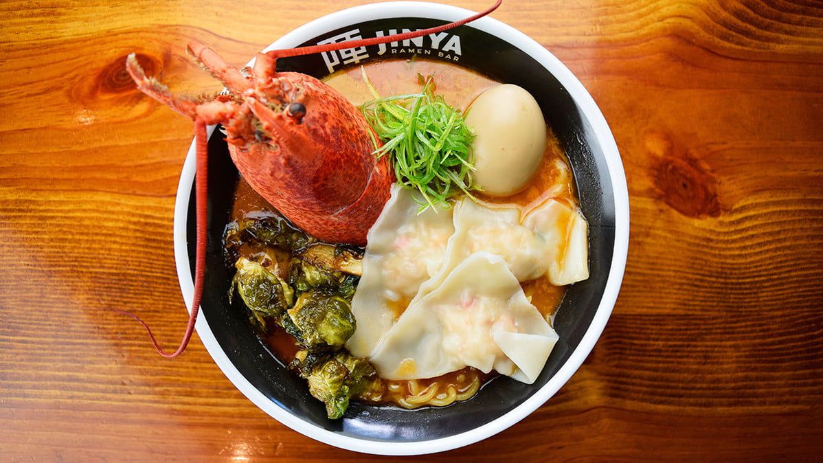 Jinya Ramen Bar with a lobster head.