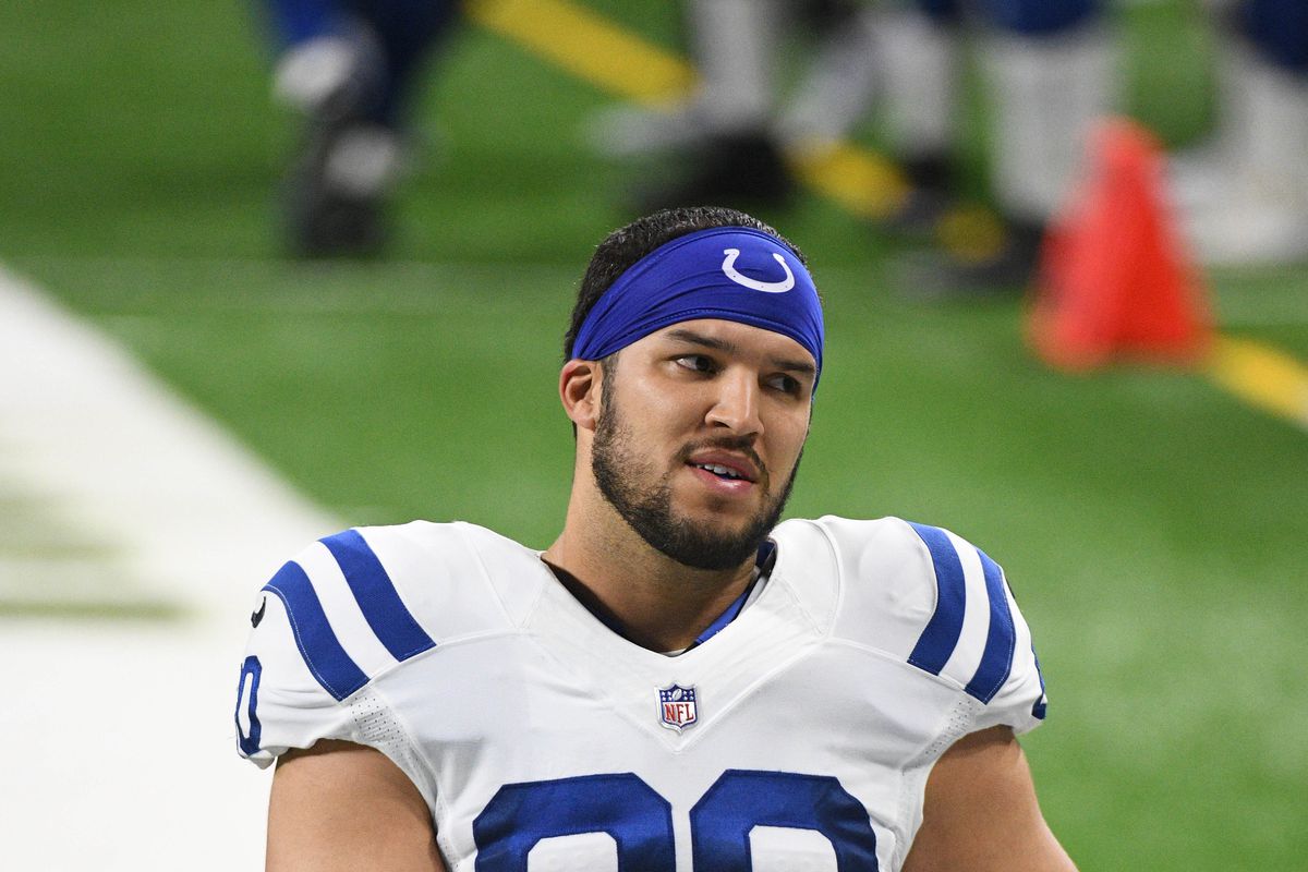 Indianapolis Colts tight end Trey Burton before the game against the Detroit Lions at Ford Field.