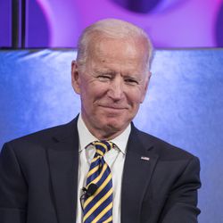 In this April 11, 2019, file photo, former Vice President Joe Biden takes part in a forum on the opioid epidemic at the University of Pennsylvania in Philadelphia. Biden has formally joined the crowded Democratic presidential primary race, declaring the soul of the nation at stake if President Donald Trump wins re-election. In a video posted on Twitter on Thursday, Biden focused on the 2017 deadly clash between white supremacists and counter protesters in Charlottesville, Virginia, noting Trump said there were "very fine people" on both sides of the violent encounter. (AP Photo/Matt Rourke)