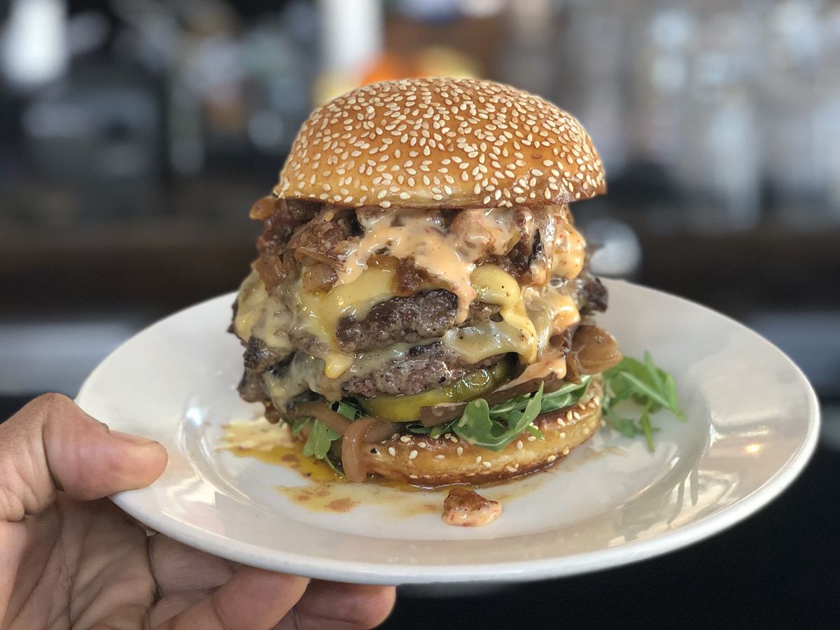 A double burger from Lucky Buns