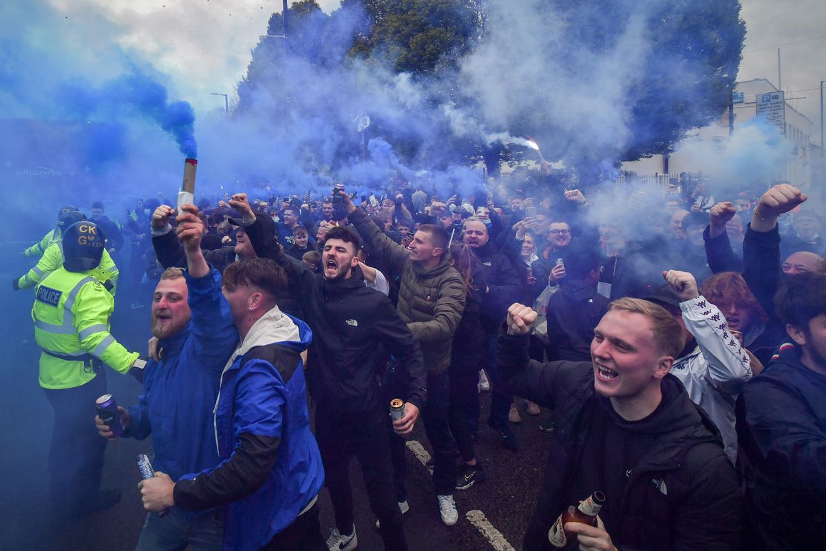 Manchester City Fans Gather Outside Etihad Stadium