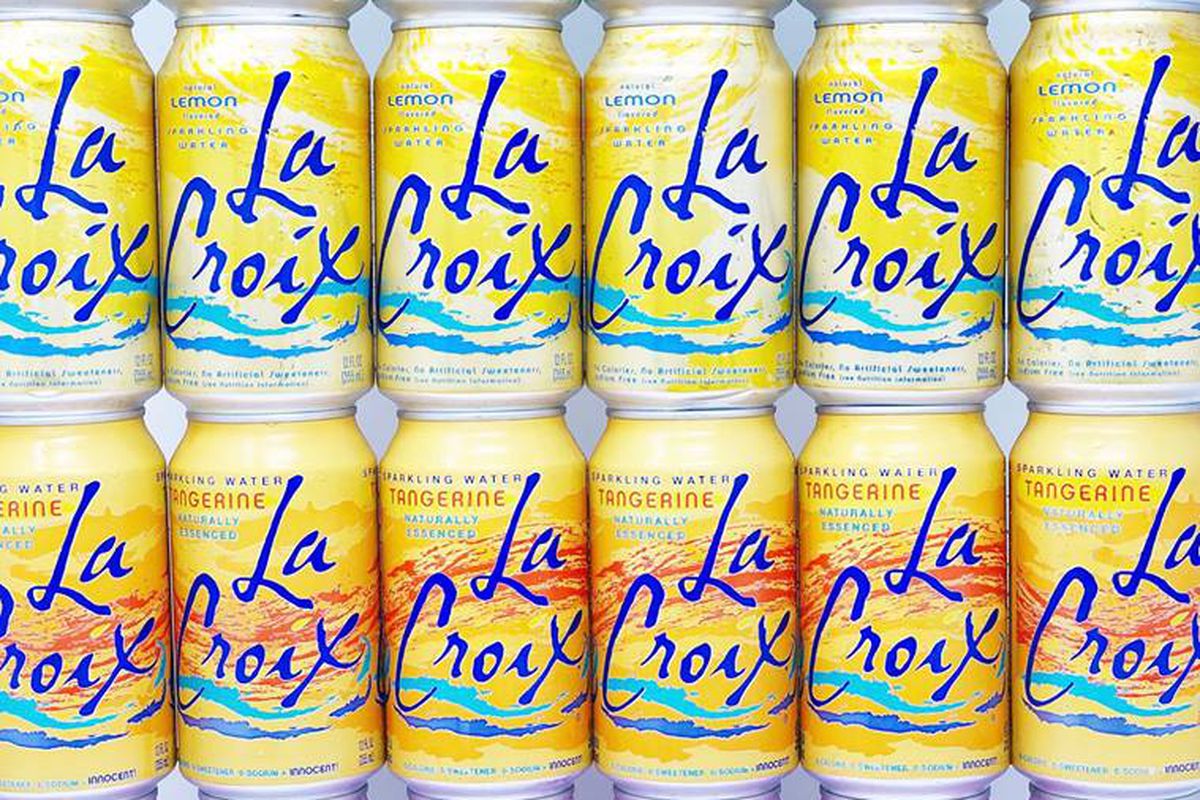 Many cans of LaCroix stacked on top of each other