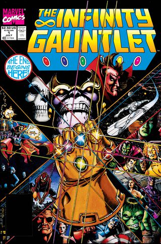 Обложка Infinity Gauntlet # 1, Marvel Comics (1991)