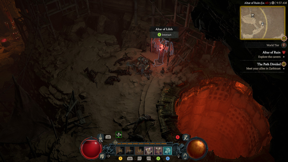A Barbarian approaches the 2nd Altar of Lilith in Kehjistan in Diablo 4