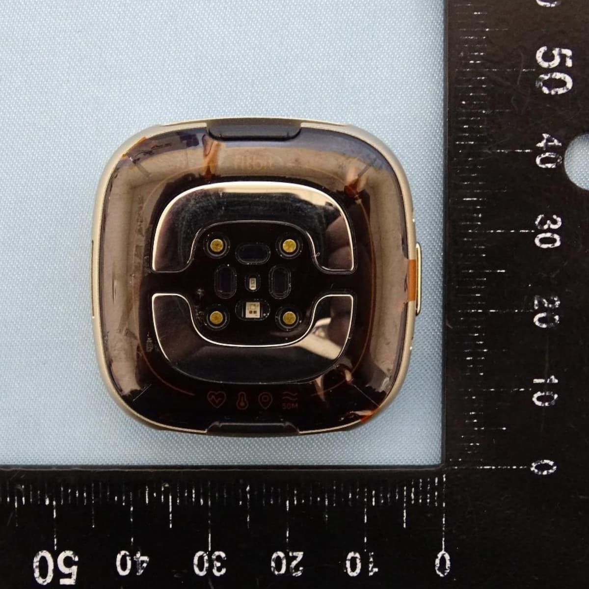 Leaked photograph  of Fitbit Sense 2’s sensor array