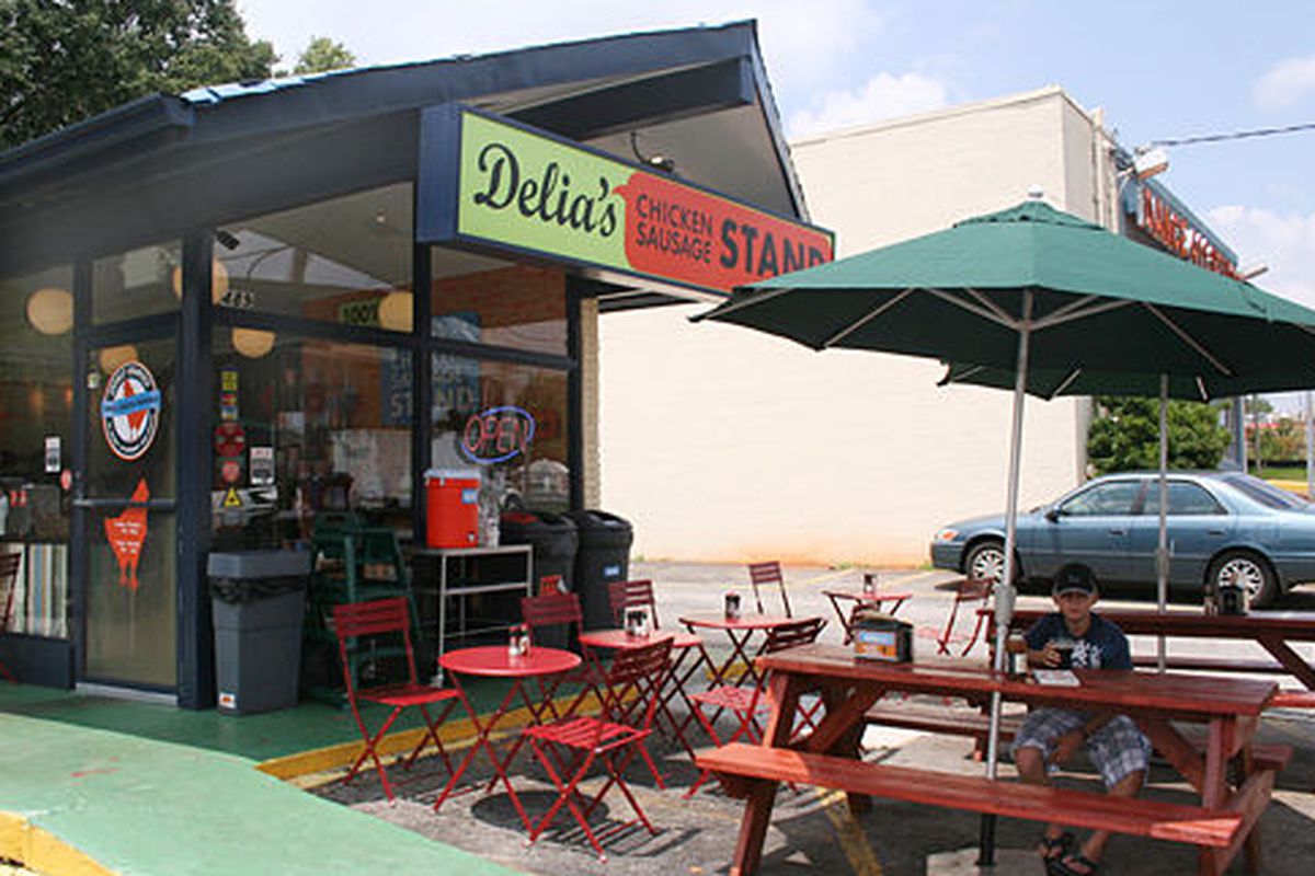Delia's Chicken Sausage Stand. 