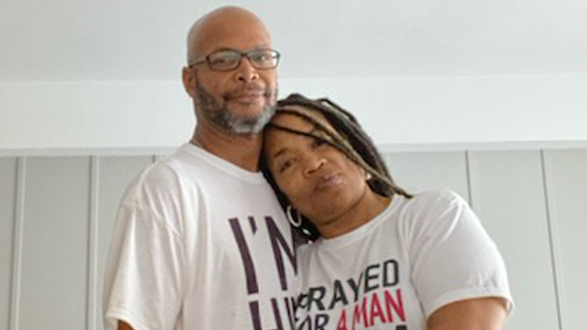 Michelle Abernathy (right) and her boyfriend Torrence Jones worked together at Ludeman Developmental Center in Park Forest before she became the first of three workers there to die from COVID-19.