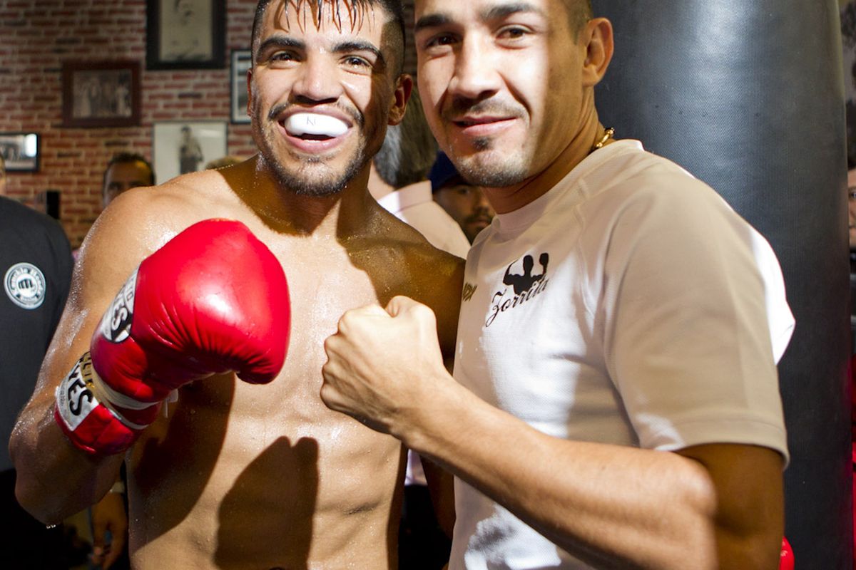 Humberto Soto (right) looks to pick up a big win before Victor Ortiz (left) hits the ring for the main event this Saturday on Showtime. (Photo by Esther Lin/Showtime)
