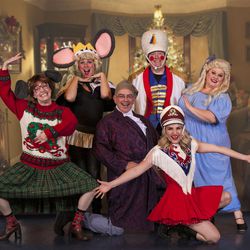 Jessica Pearce, top left, Kerstin Davis, Lee Daily and Brooklyn Pulver Kohler with Matt O'Mally, bottom left, and Samantha Bird in Desert Star Playhouse's production of "Nutcracker: Men in Tights."