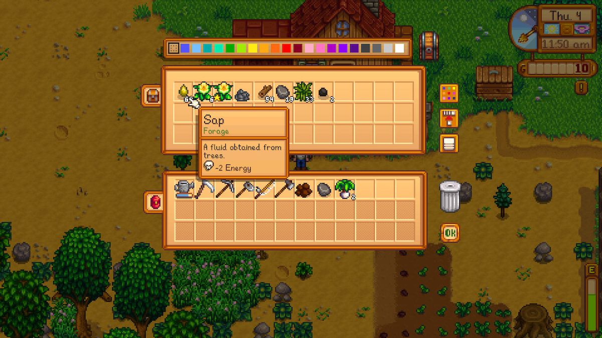 A screenshot of the chest screen in Stardew Valley