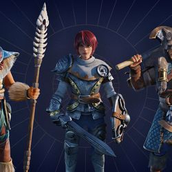 The Settlers three factions: Maru (left) Elari (center) and Jorn (right)