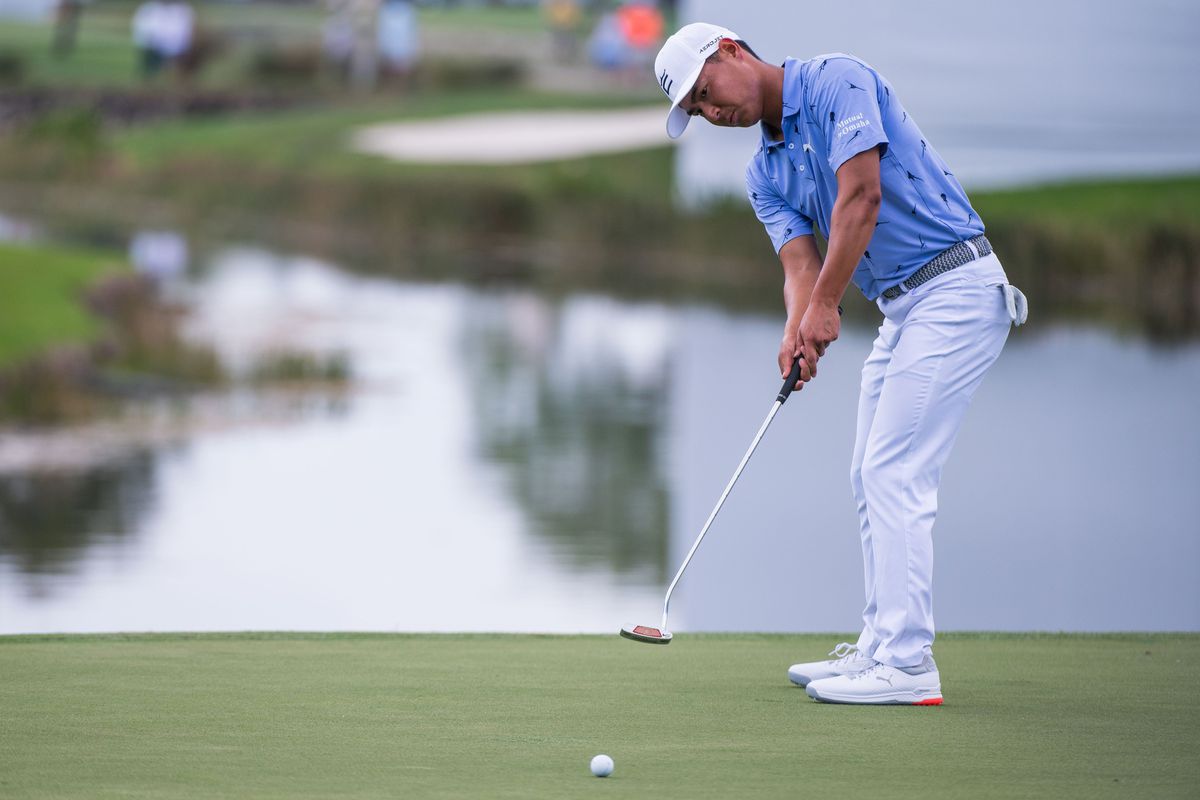 Justin Suh putts on the 17th green during the second round of the Honda Classic at PGA National Resort &amp;amp; Spa on Friday, February 24, 2023, in Palm Beach Gardens, FL.