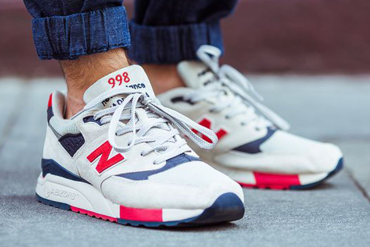 Image via <a href="http://www.complex.com/sneakers/2014/06/j-crew-new-balance-998-independence-day-collab-release-sell-out">Complex</a>.