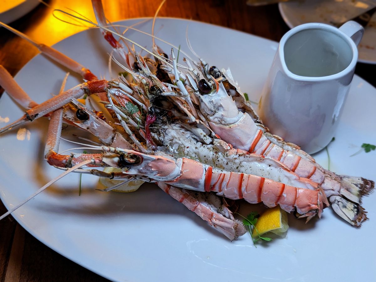 Langoustines from Nando Trattoria on a plate.