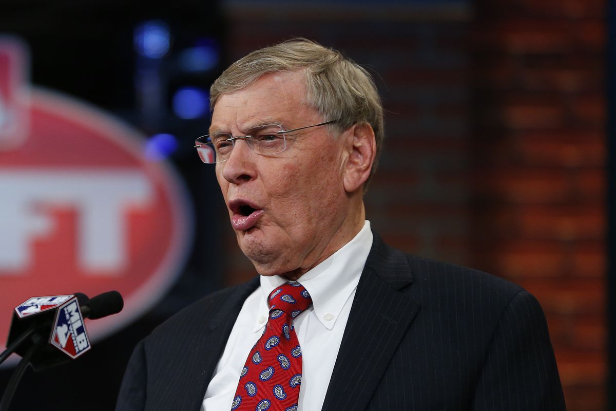 MLB Commissioner Bud Selig, pictured here at the 2014 MLB Draft, spoke at a press conference honoring Burke's contributions and announcing Billy Bean's appointment as ambassador for inclusion.
