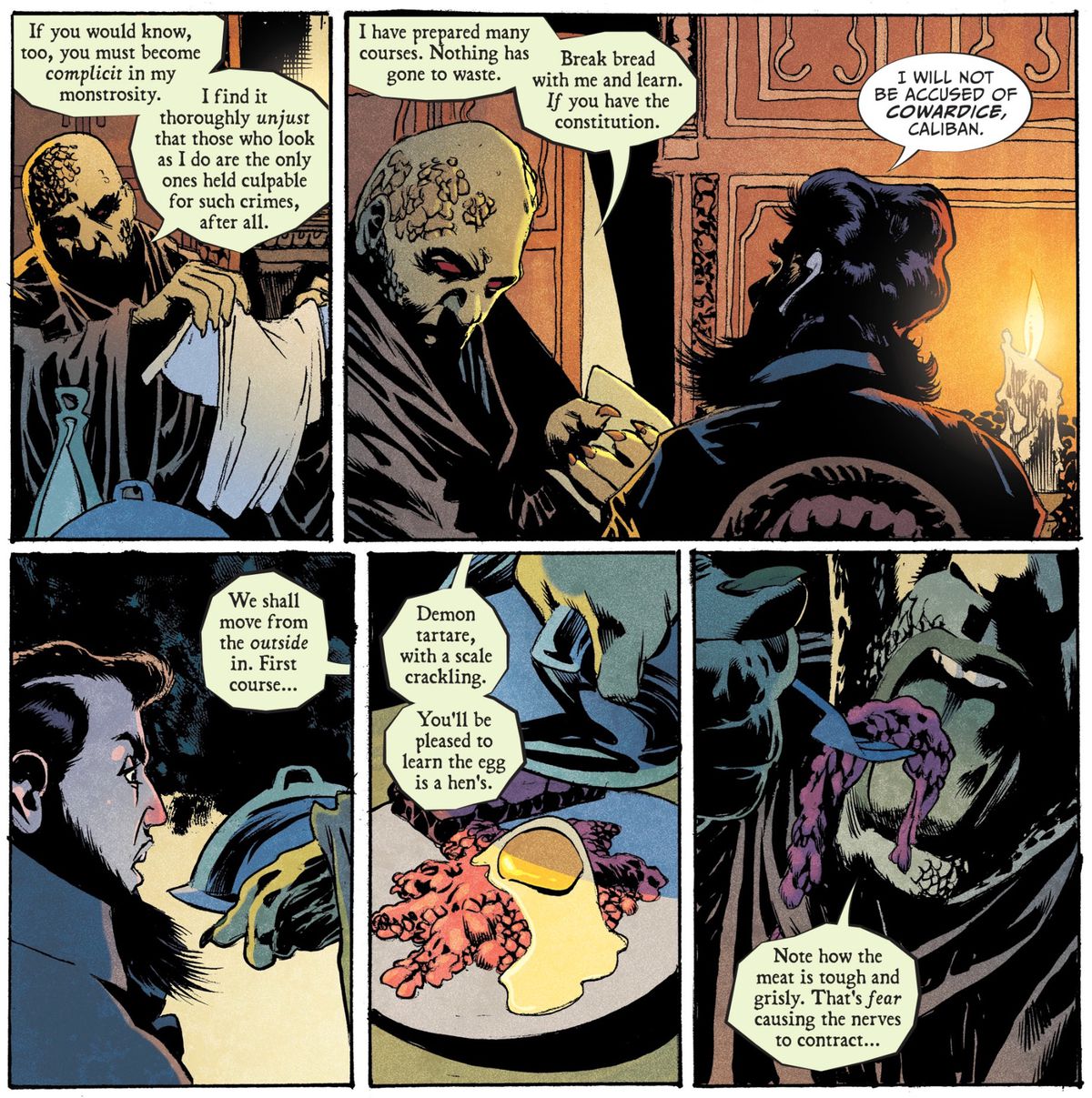 Caliban and some jerk who gets his cummupance in Lucifer #9, DC Comics (2019). 