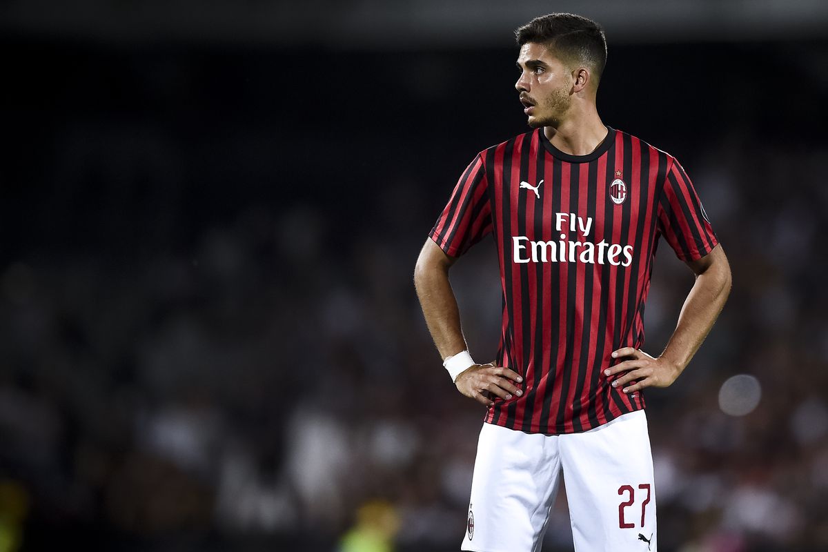 Andre Silva of AC Milan looks on during the pre-season...