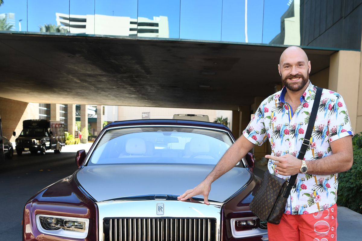 Tyson Fury Arrives In A Rolls-Royce Phantom Ahead Of His Weigh-In At MGM Grand